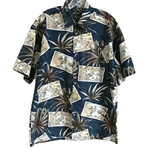 St. John's Bay Island Style Button Front Hawaiian Shirt